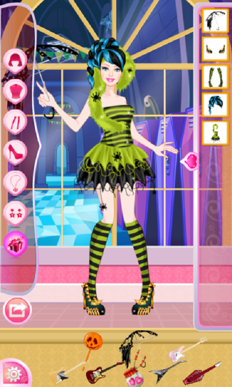 Vestir a Barbie do Monster High em COQUINHOS