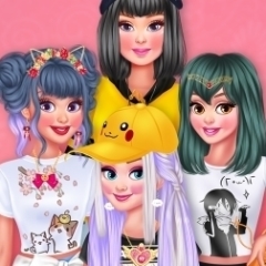 Jogo Elsa, Rapunzel, Ariel e Bela adoram Moda Japonesa