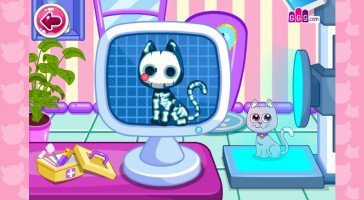 Cuidar do gato virtual no hospital - Jogos para Meninas