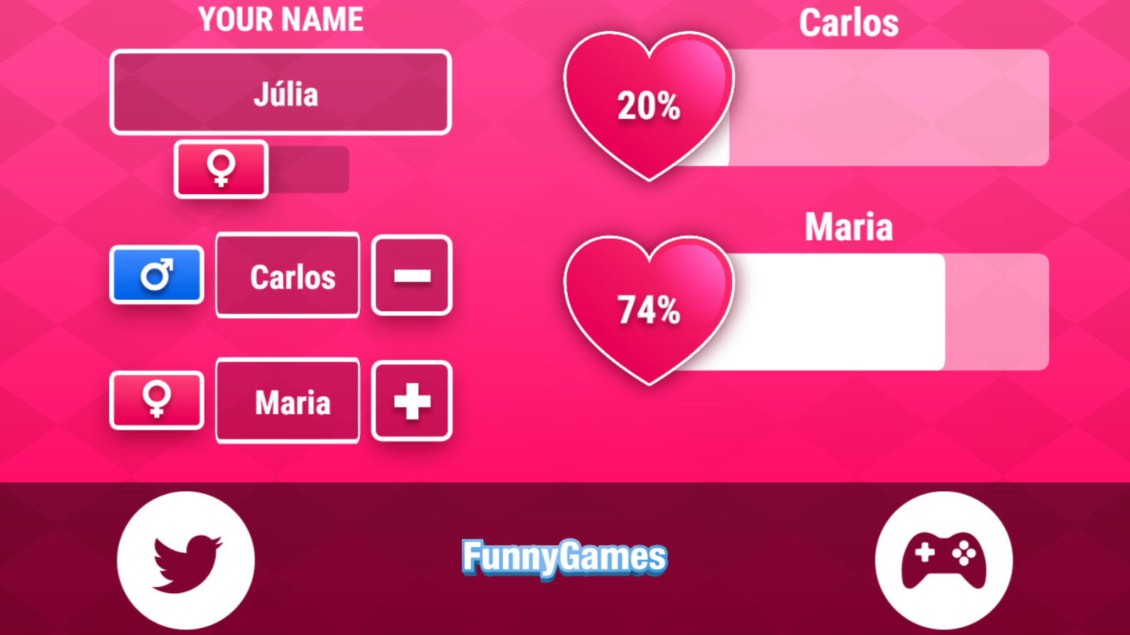 Jogos de Love Tester 3 no Meninas Jogos