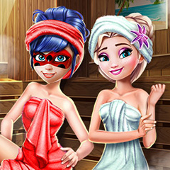 Jogo Na Sauna com a Ladybug e a Elsa