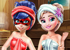 Na Sauna com a Ladybug e a Elsa