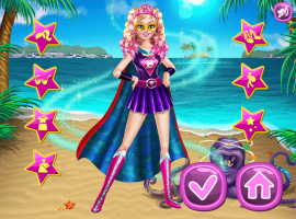 Jogos de Vestir a Super Barbie no Meninas Jogos