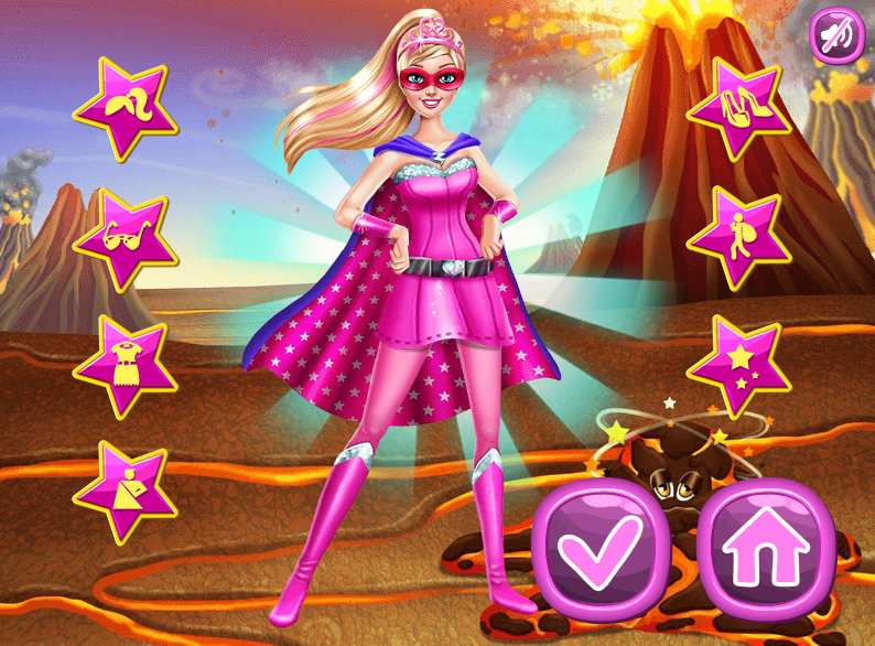 Jogos da Barbie de vestir e maquiar a super barbie vs a princesa